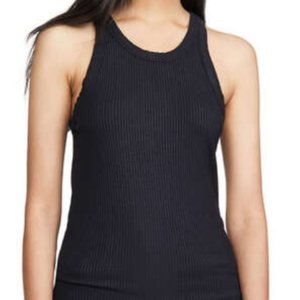 Monrow Narrow Crew Rib Tank (Black) (XS)